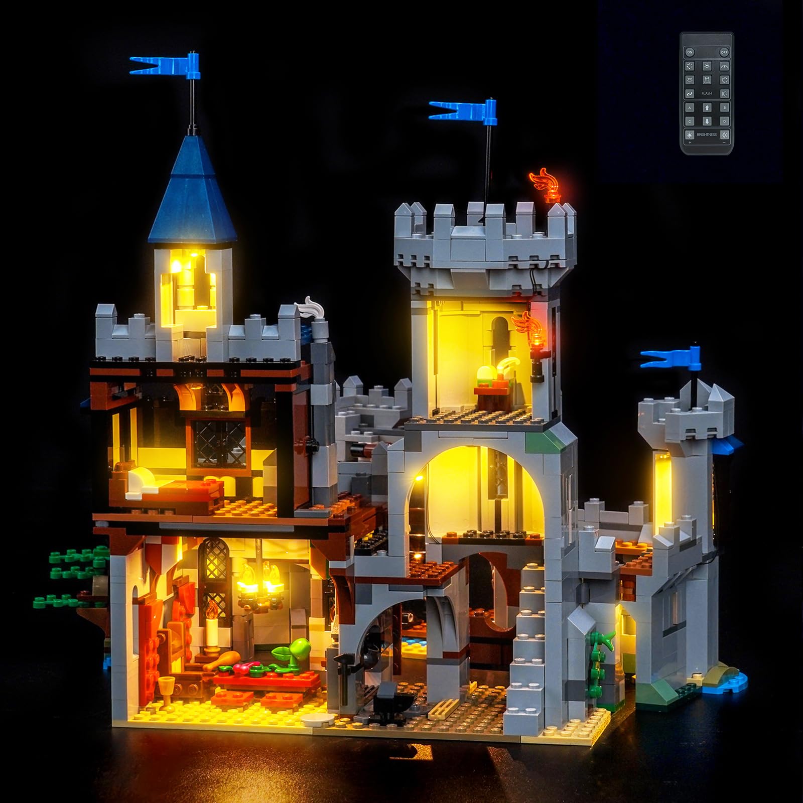 Remote Control Led Light Set Compatible with Lego Medieval Horse Knight Castle 31168 (No Model)