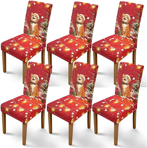 Miniatura 16 de Rnyleeg Fundas de silla de Navidad para sala de estar, diseño de muñeco de nieve azul, estampado de pájaros, fundas para sillas de comedor, 1 Muñeco