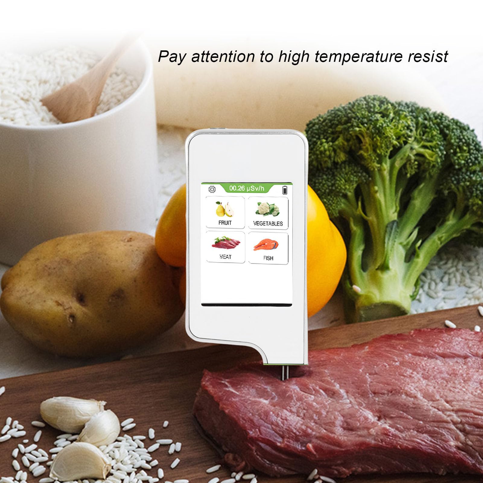 Akozon Probador de Nitrato Detector de Alimentos Portátiles 0-9999 Mg/kg