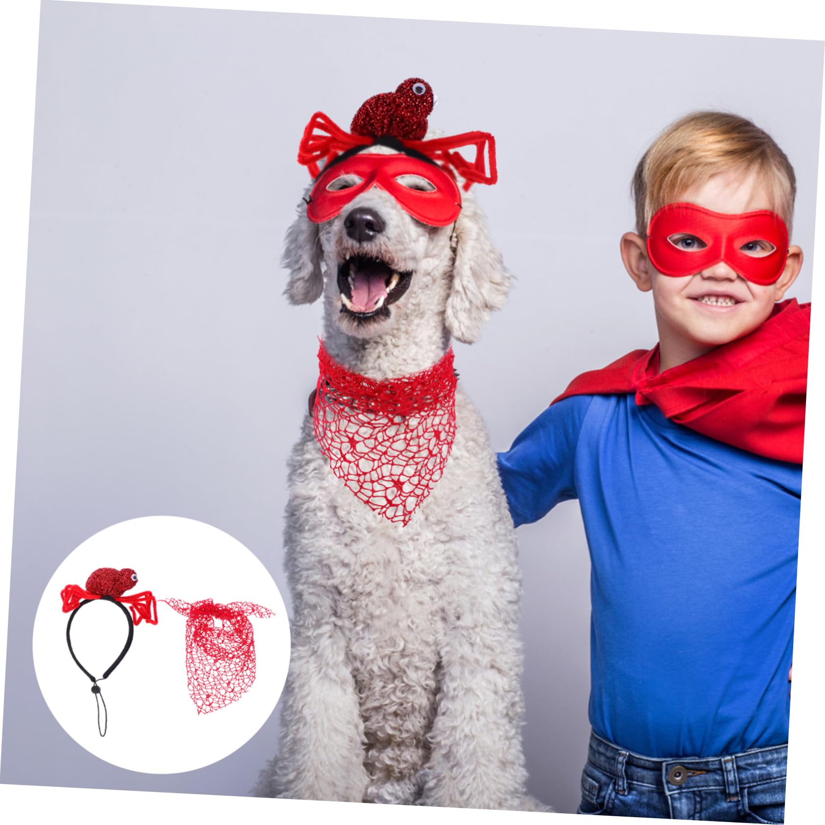 Toyvian 2pcs Bandana d'halloween pour Chien en Polyester Rouge Motifs Araignée et Spectre, Accessoires Confortables et Festifs pour Événement Trick-Or-Treating