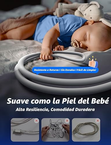 Miniatura 8 de LISEN Cable USB C a Lightning, cable de carga 4 en 1 de 240 W, 6.6 pies, USB AC a CLightning con luz para iPhone Air 17 16 15 14