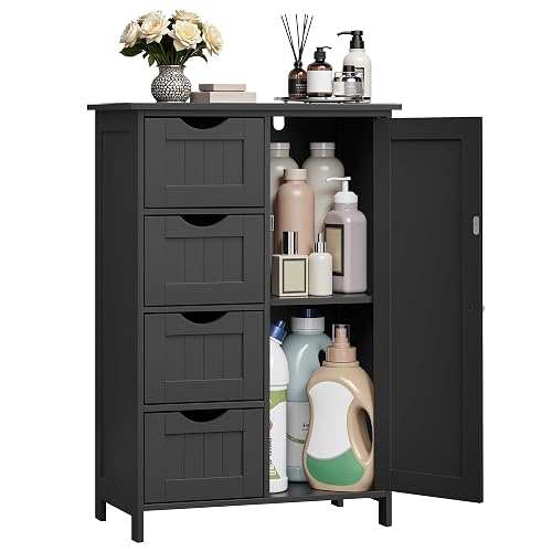 VASAGLE Mobile da Bagno, Mobiletto per Bagno Stretto, Organizzatore, Cassettiera,
