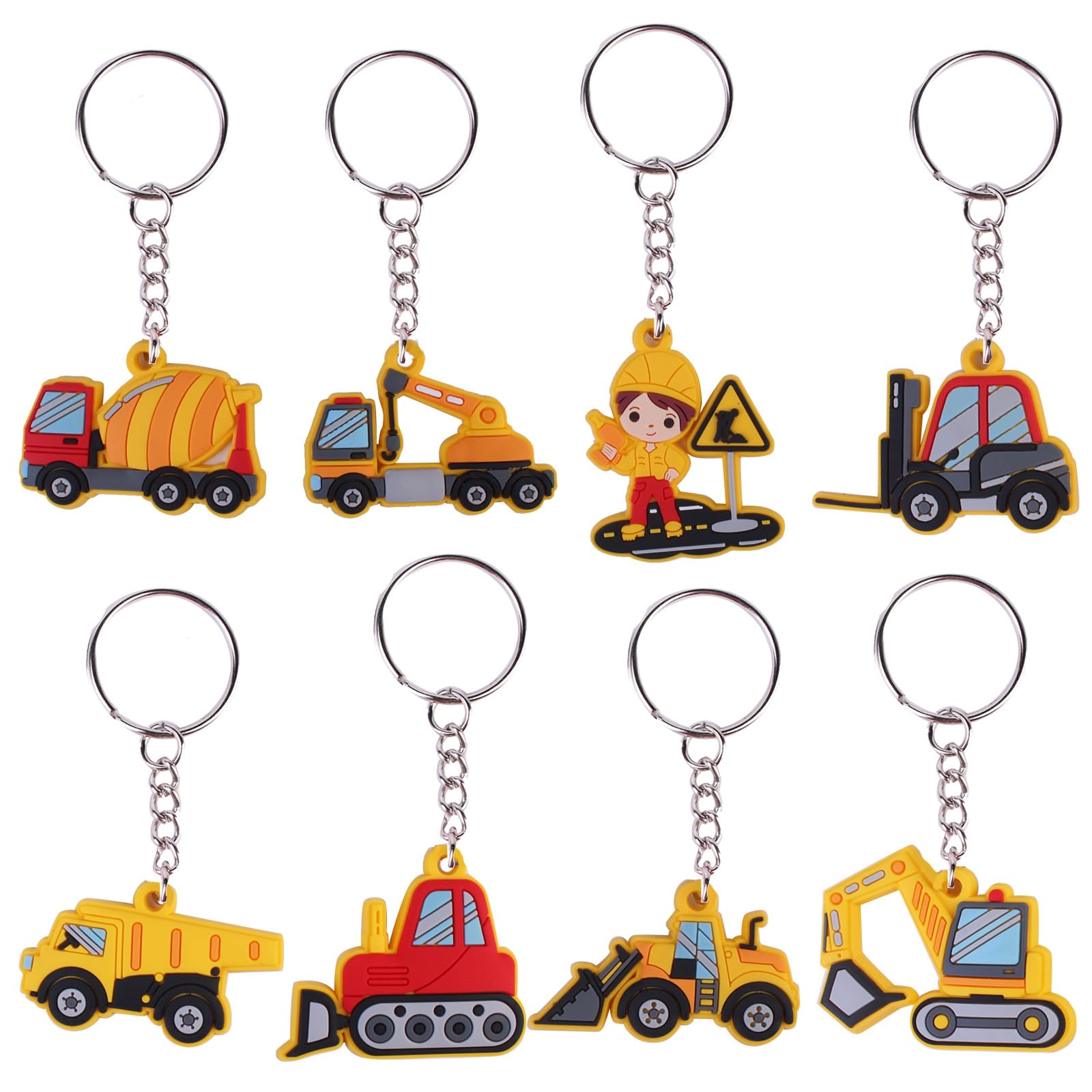 hautllaif 8 Stück Cartoon Schlüsselanhänger – Niedliche PVC Tier Anhänger Set, Bunte Schlüsselanhänger für Kinder, Schule, Geburtstag, Partygeschenke und Alltagsgebrauch