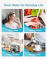 Vista 8 de AQUA CREST Filtro de agua para grifo, repuesto para filtro Brita®, sistema de filtración de agua del grifo Brita® Faucet 36311 On Tap, FR-200, Blanco