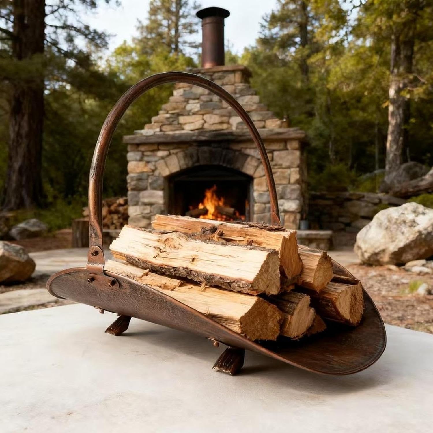 Fireplace Log Holder Multipurpose Container Iron Log Bin Firewood Rack