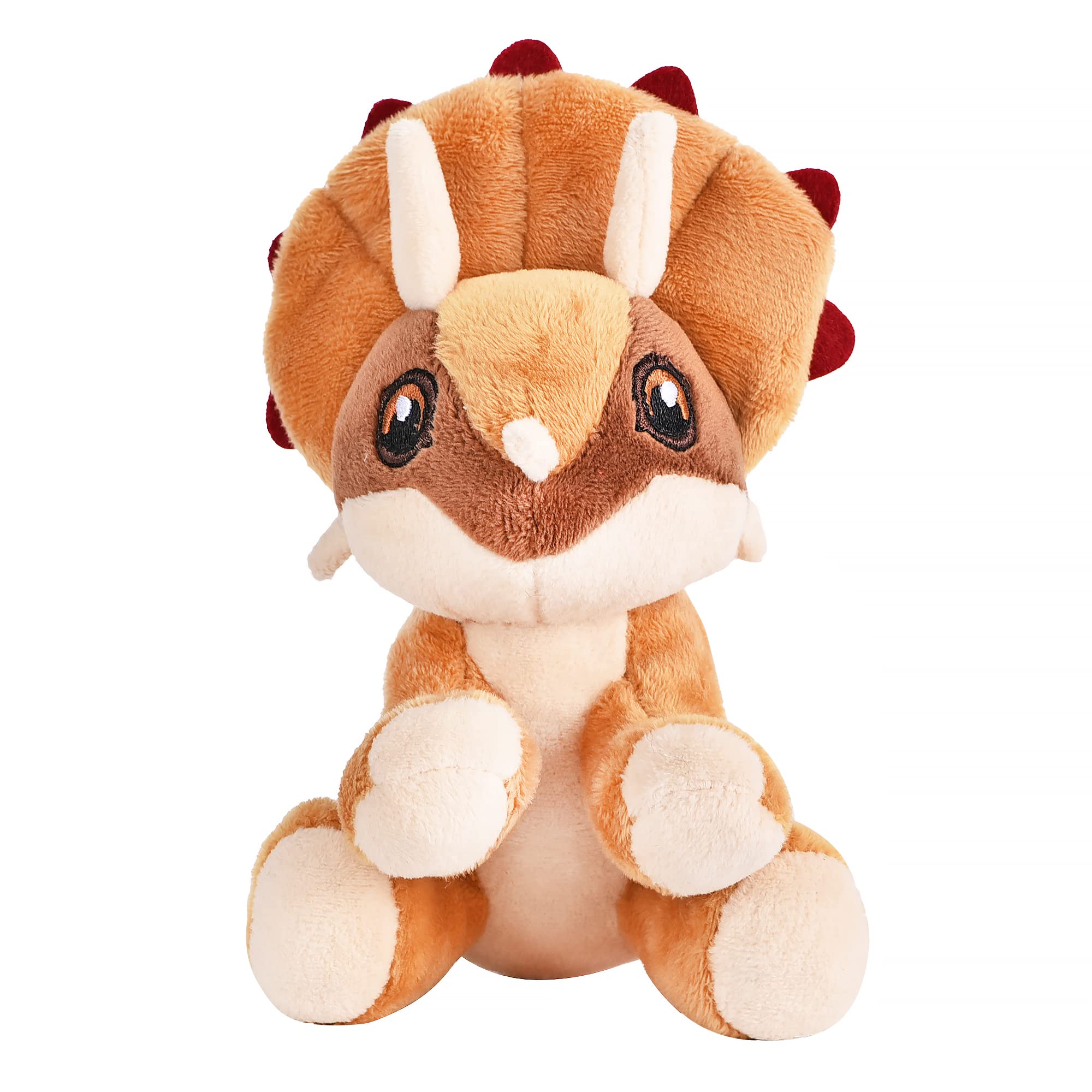 EnE™ Mini Triceratops Dinosaur Soft Plush Toy, 10cm, Cuddly Dinosaur Teddy