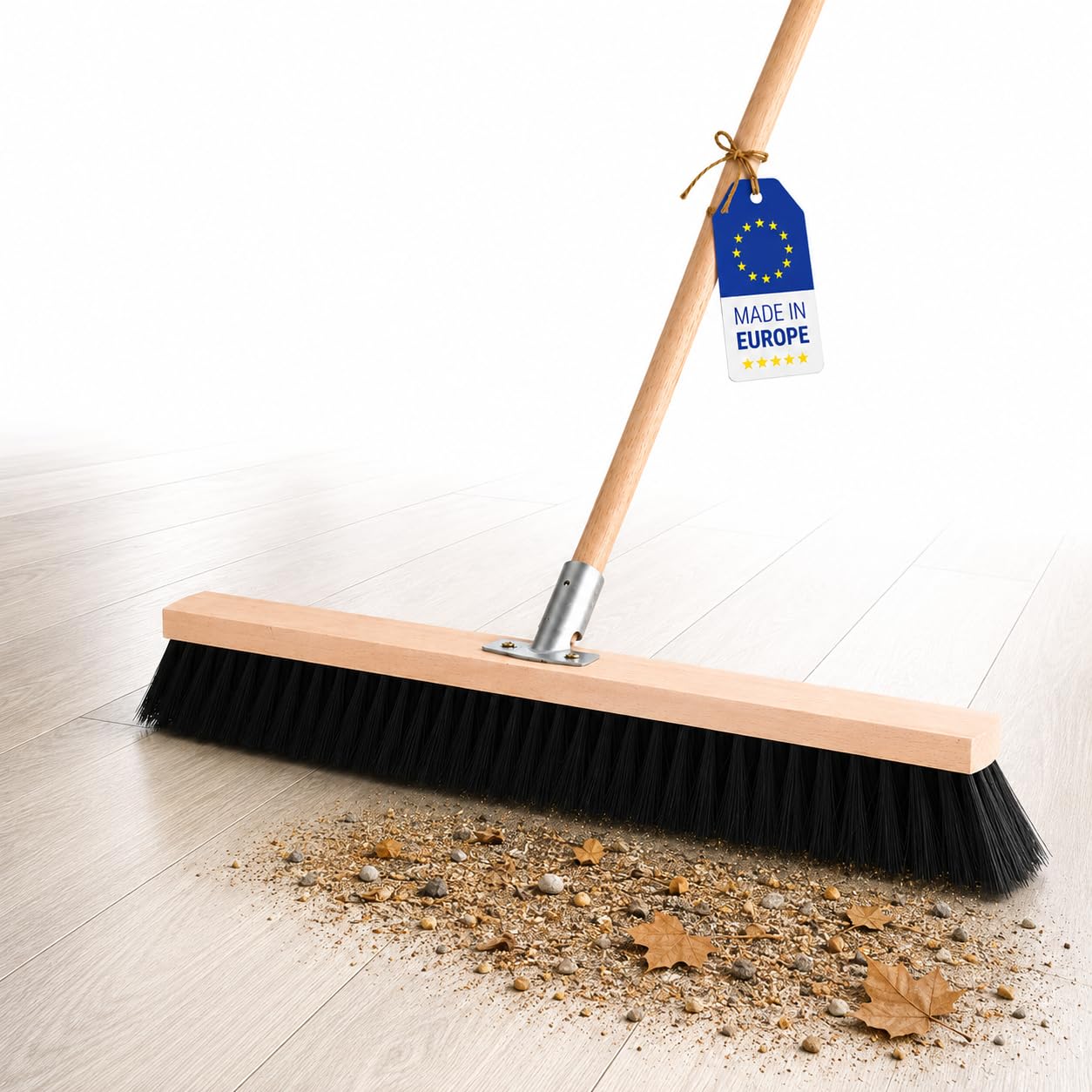 Wytrzymała miotła domowa 700 mm, stabilna szczotka z trzonkiem 150 cm, miotła przemysłowa, szczotka do hali, miotła ogrodowa, ręczna miotła do dróg i chodników, miotła pokojowa