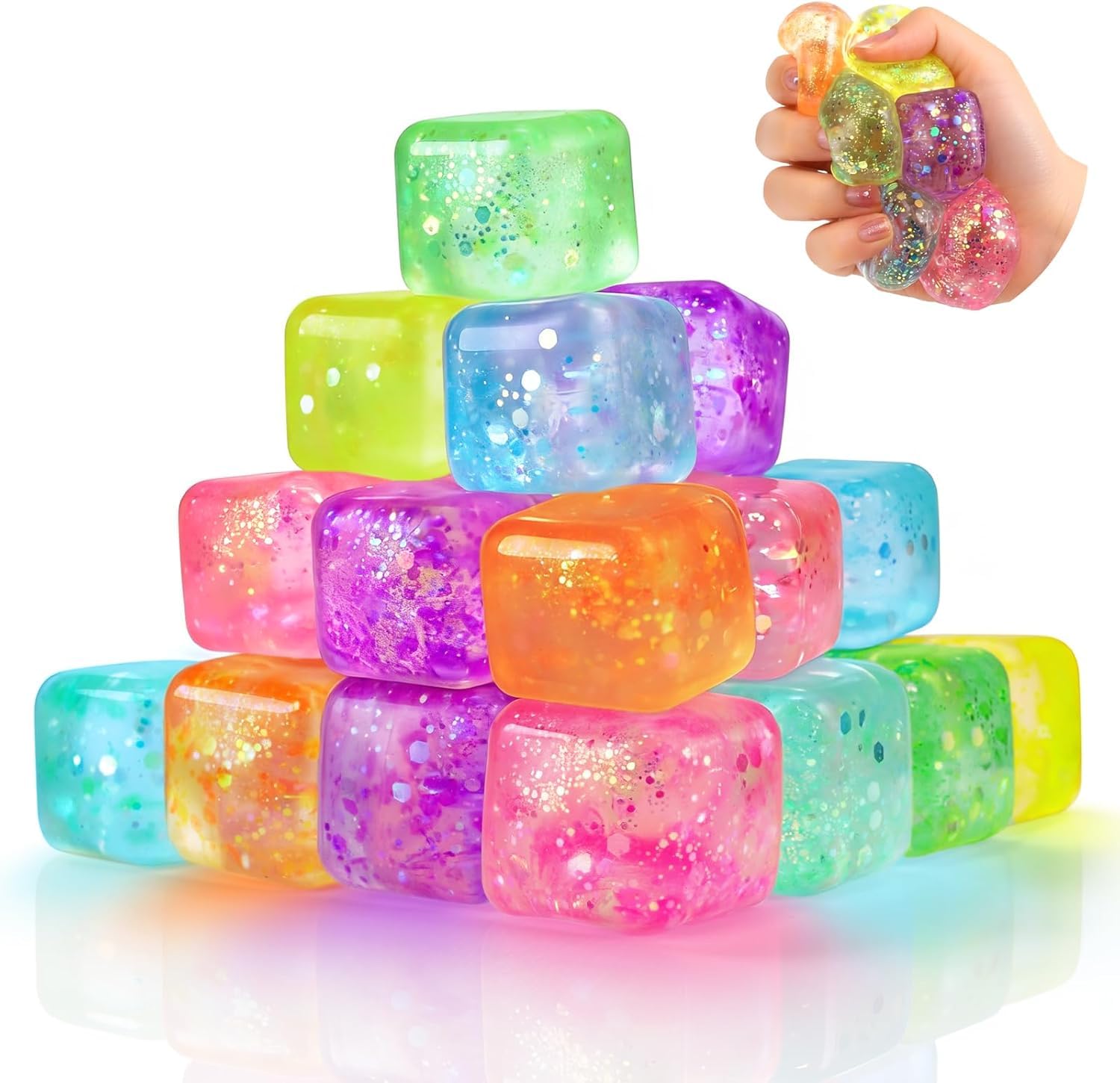 12 Pack Mini Squishy Fidget Toy,Stress Relief Sensory Squeeze Toy for Kids and Adults, Halloween Party Favours,Christmas Stocking Stuffers Party Favors Gifts Stress Relief