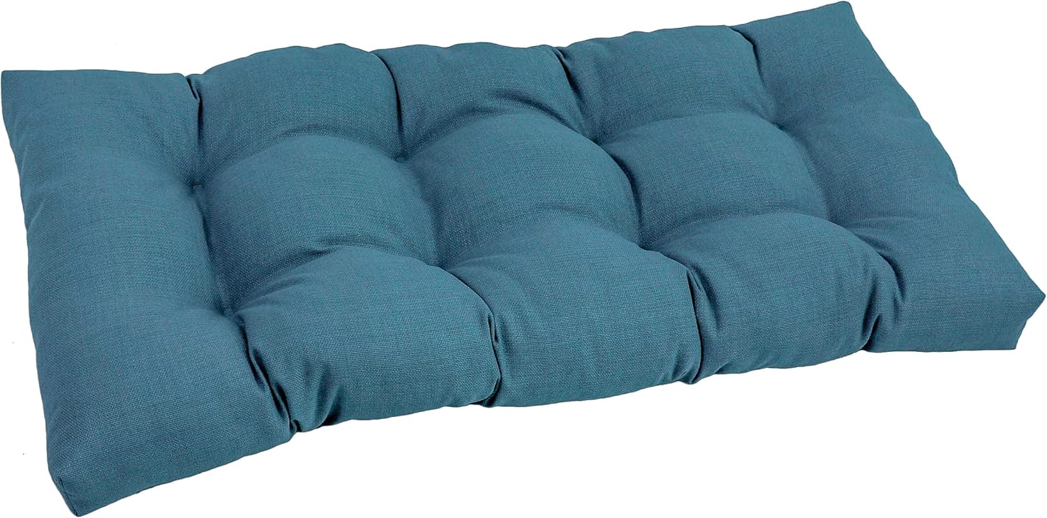 Blazing Needles Indoor/Outdoor Tufted Bench Cushion, 42" Wide, Sea Blue