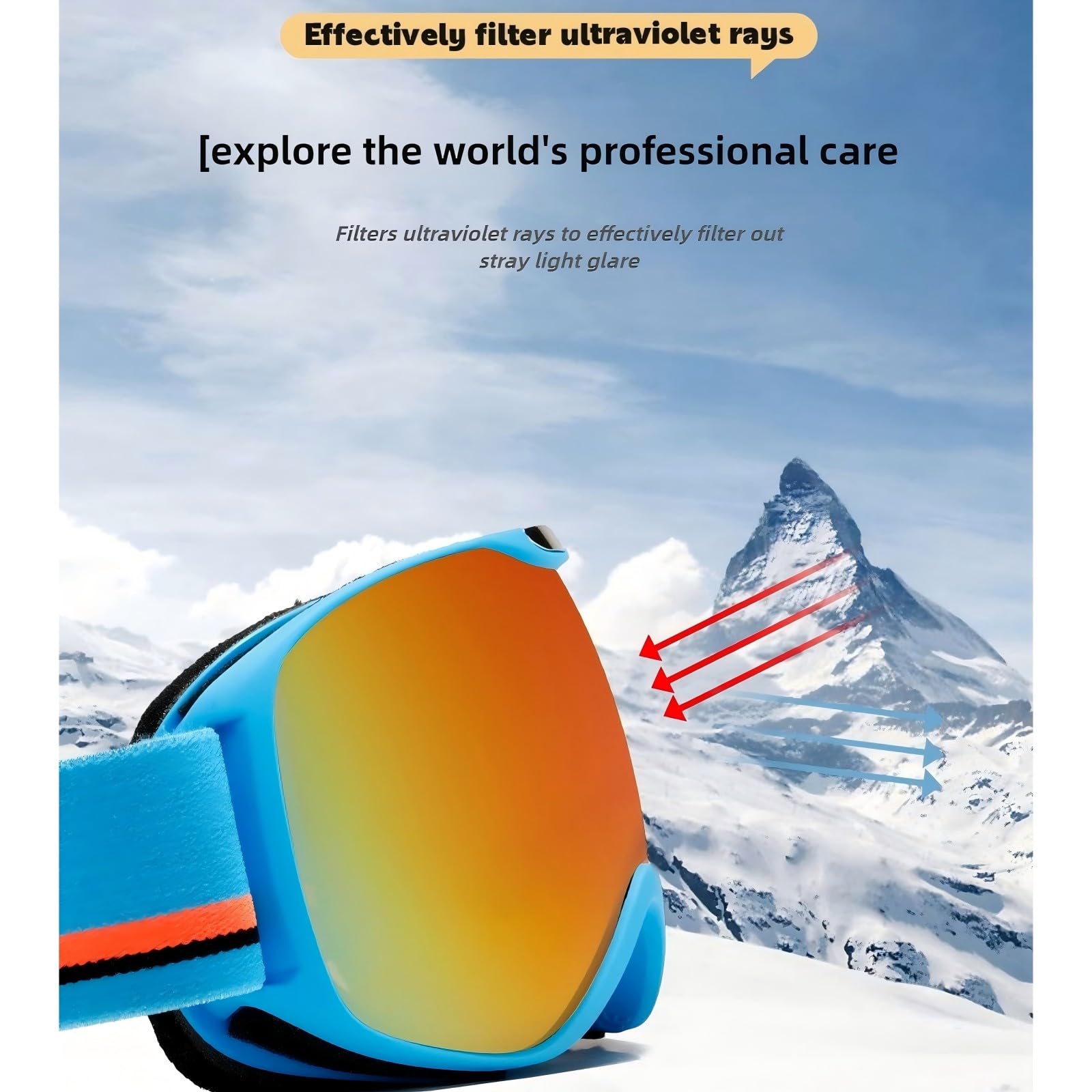 Lunettes de Ski Double Couche Anti-buée HD pour Enfants, pour l'hiver 2024, Peuvent Porter des Lunettes de Ski pour la myopie, afin Que Les Lunettes bénéficient d'une Meilleure Protection