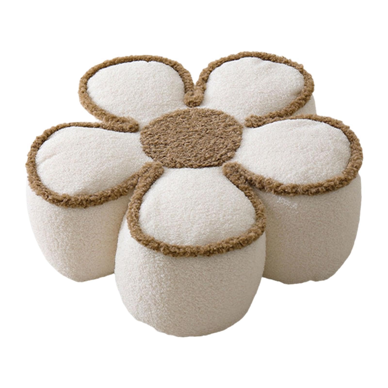 Coussin tatami fleur en velours blanc pour coin lecture cocooning