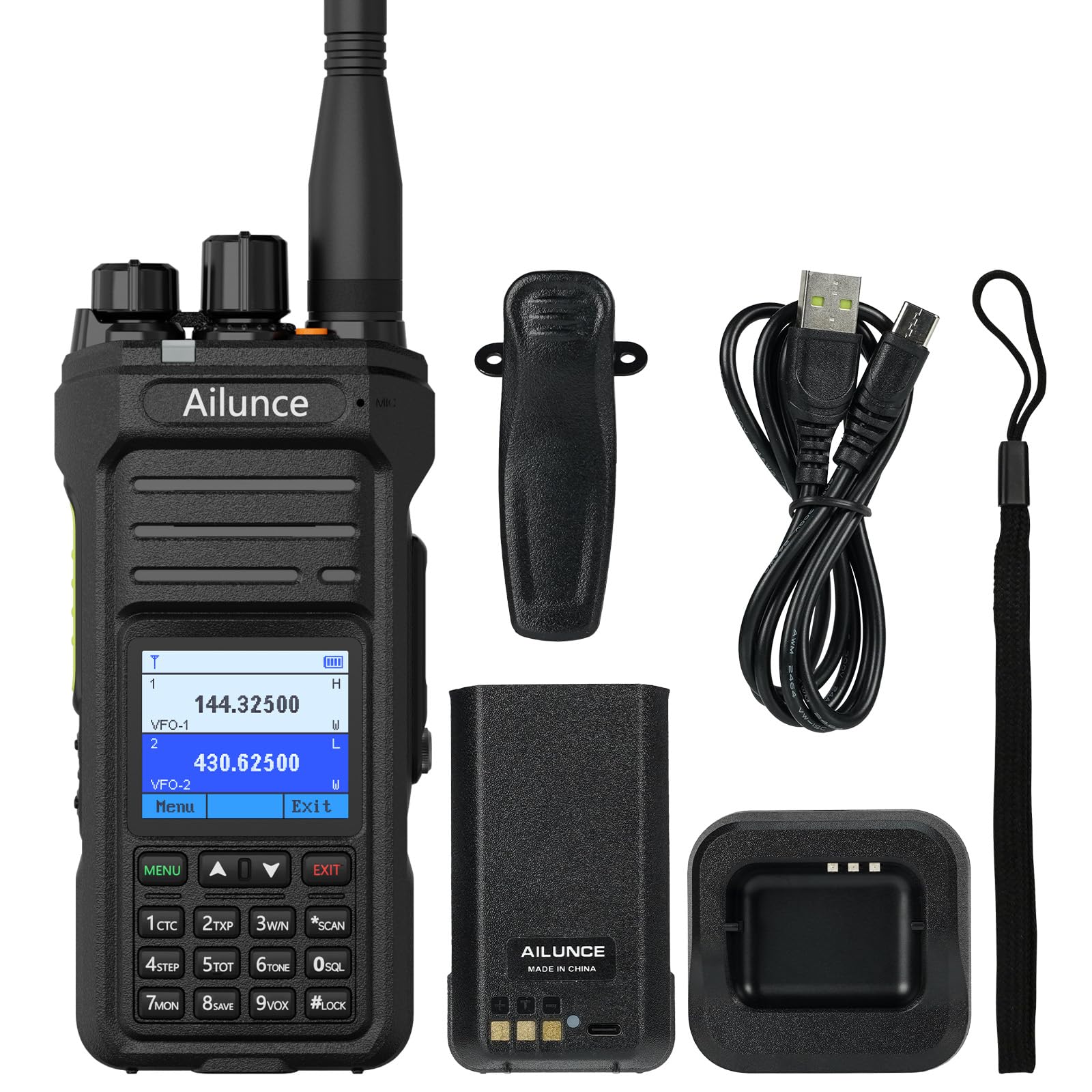 Retevis Ailunce HA1UV Ham Radio,Dual Band Handheld Radio,IP67 Waterproof Rugged Durable Two Way Radio,NOAA Weather Alert,One Key Alarm,2800mAh USB-C,Hurricanes Emergency Long Range Walkie Talkies