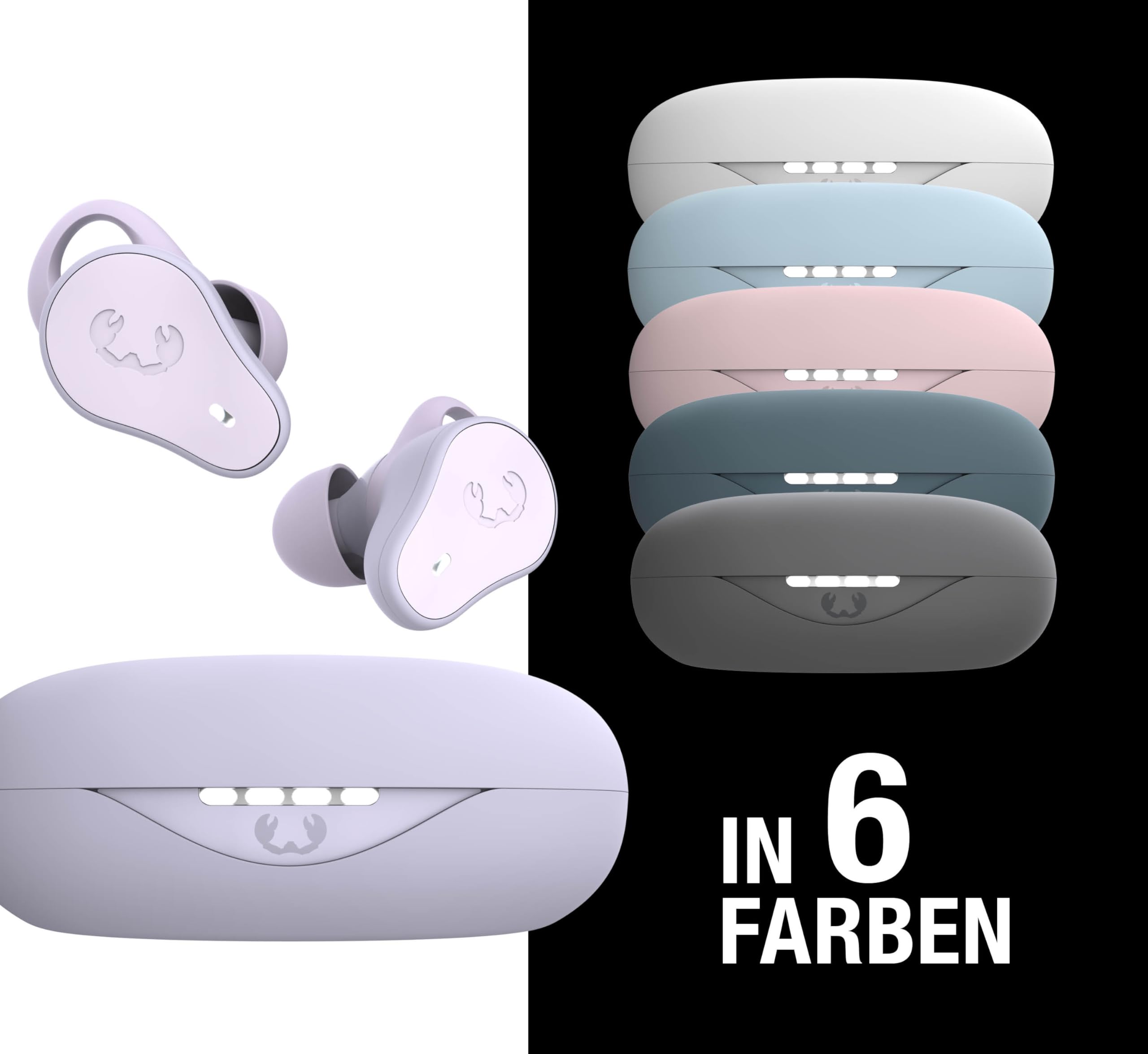 Fresh 'n Rebel Twins Move, kabellose In-Ear Bluetooth Sport Kopfhörer, Spritzwassergeschützt, Dual Master, Mit Mikrofon und klickbarer Taste und Lautstärkeregler, 30 Stunden Spielzeit (Dreamy Lilac)