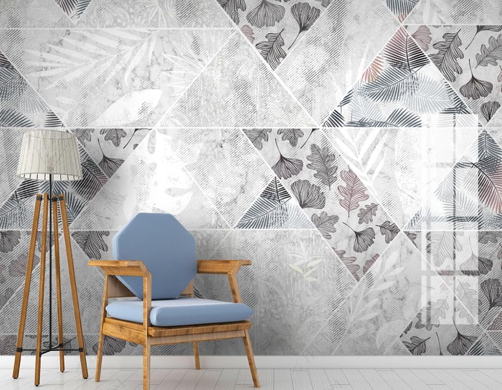 Papier Peint Intissé Géométrie Plantes Tropicales Poster Géant Mural 450cm