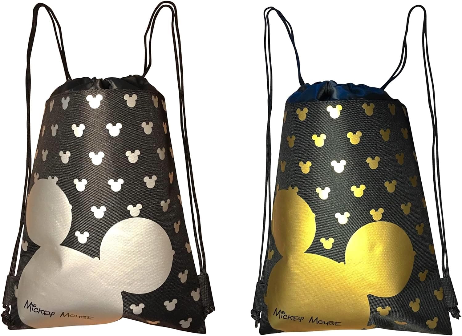 Disney Mickey Mouse Drawstring Backpack Autograph Books & Necklace Pens - Set of 6 (STAR HEAD)