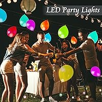 Vista 6 de 50 luces de globo, mini luces LED, redondas, de larga espera, lámpara de bola de papel, farol de papel, lámparas de globos para fiesta de Azul