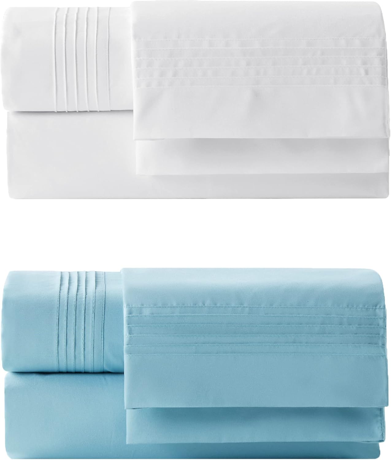 Bedsure Deep Pocket King Sheet Set Blue Bundle Deep Pocket