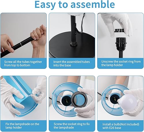 Miniatura 16 de FRIDEKO HOME Paquete de 2 lámparas de pie para sala de estar, colores regulables, temperatura y brillo, lámpara de pie moderna con control remoto,