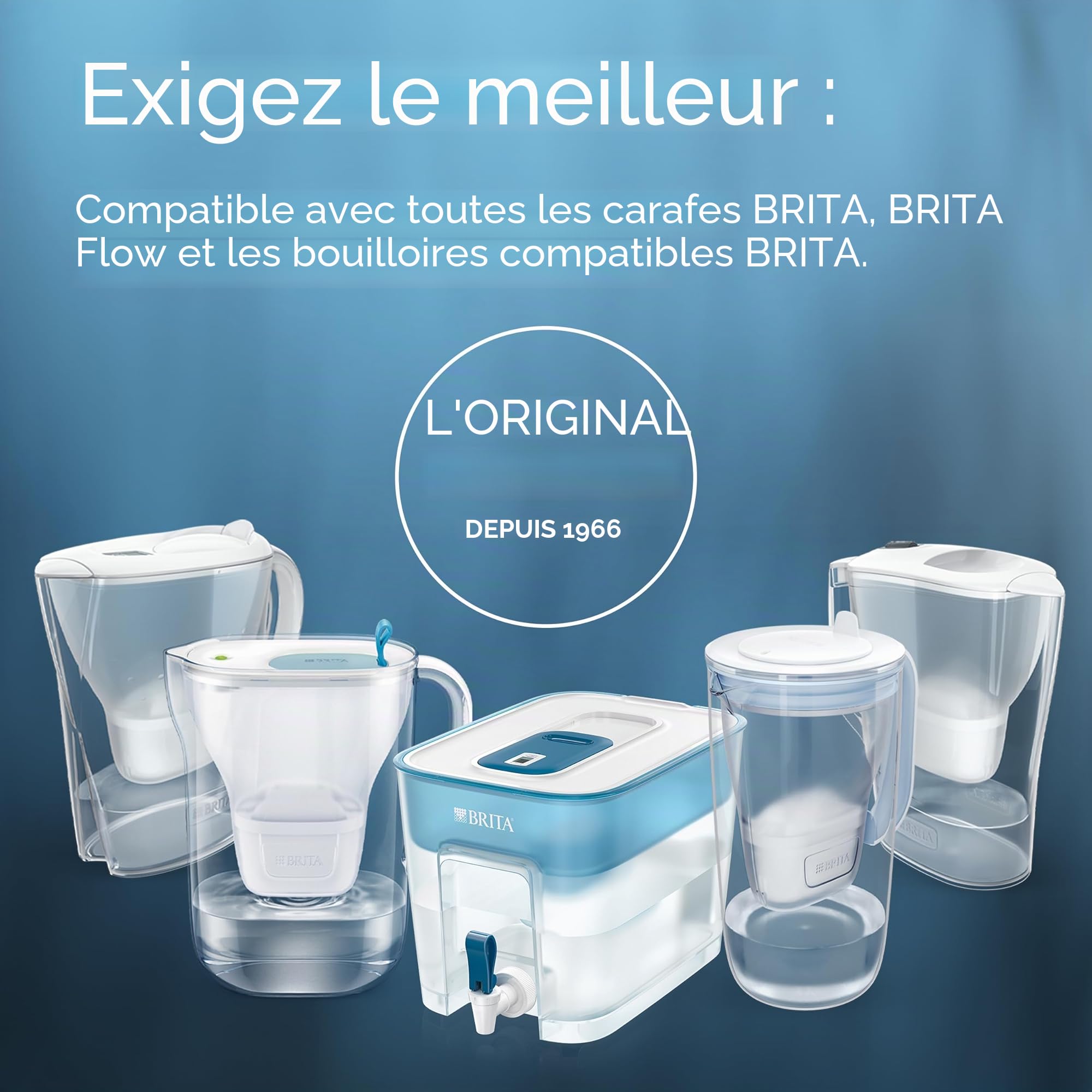 BRITA Maxtra Pro Lot de 6 cartouches de filtre tout-en-un – Recharge originale réduisant les impuretés, le chlore, les pesticides et le calcaire pour l'eau du robinet avec un meilleur goût