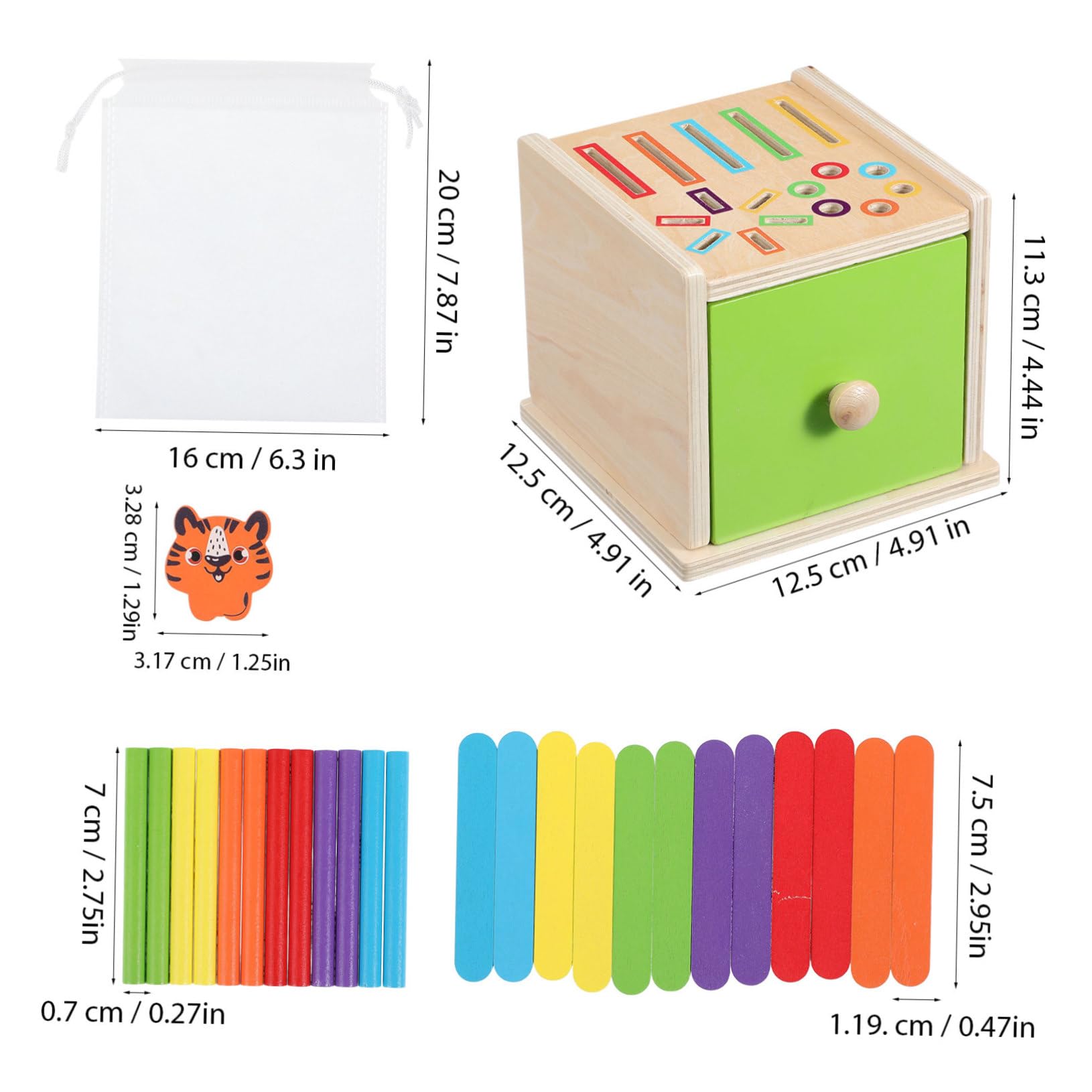 SOLUSTRE Juguete de Madera para Clasificación de Formas Montessori, 1 Juego