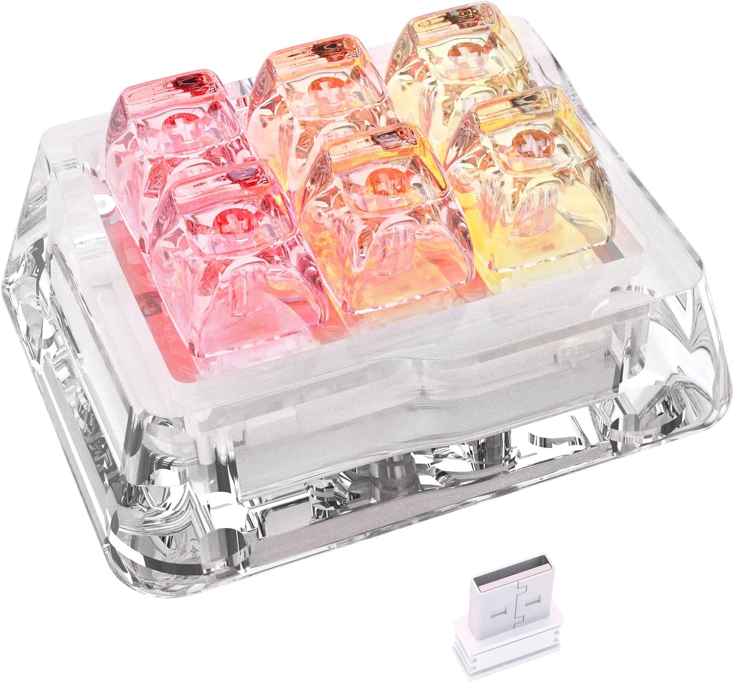 ATTACK SHARK OSU Keyboard,6-Key Macro Gaming Keyboard Programming Macro,Hot swappable Switch,3 Modes 2.4GHz Wireless/USB-C/Bluetooth,RGB Backlit One Handed Keypad Support NKRO for iOS,Windows.