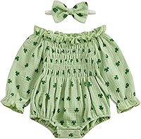 Vista 47 de Traje de bebé recién nacido, lindo mameluco de manga larga fruncido, cómodo traje de bebé niña Naranja