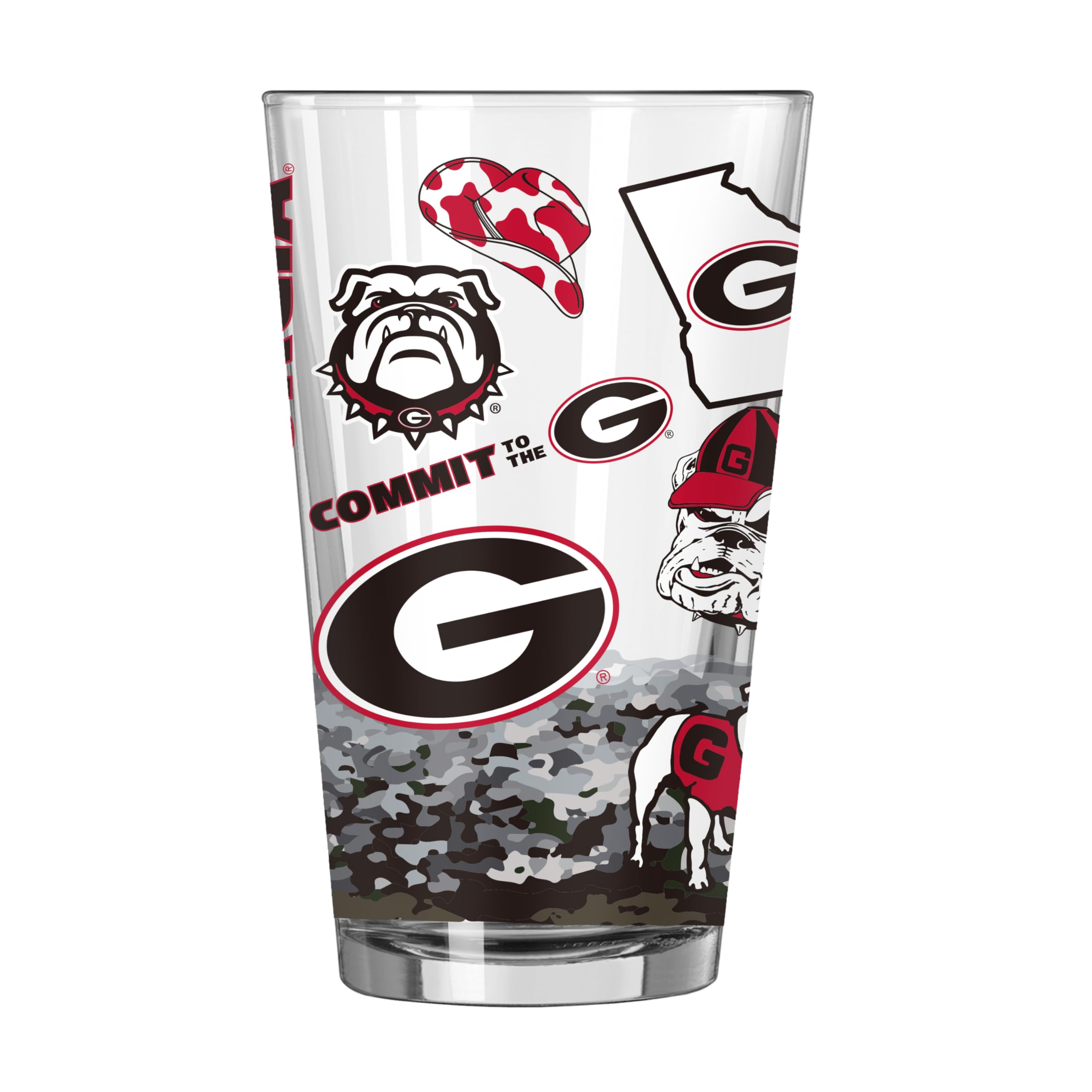 Logo Brands NCAA 16 oz Pint Glass - Durable Glass With Bold Team Color– Chip-Resistant Rim Drinkware For Fans, Tailgates, Home Bars &amp; Everyday Use