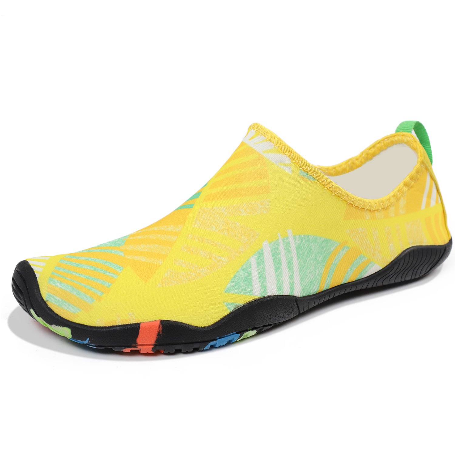 HEETAWater Shoes for Women Men, Quick-Dry Aqua Shoes Barefoot Water Sports Socks for Swimming Beach Snorkeling Diving Surfing Yoga Exercise, Z-thick: Leaf Yellow#, 8.5 Women/7 Men