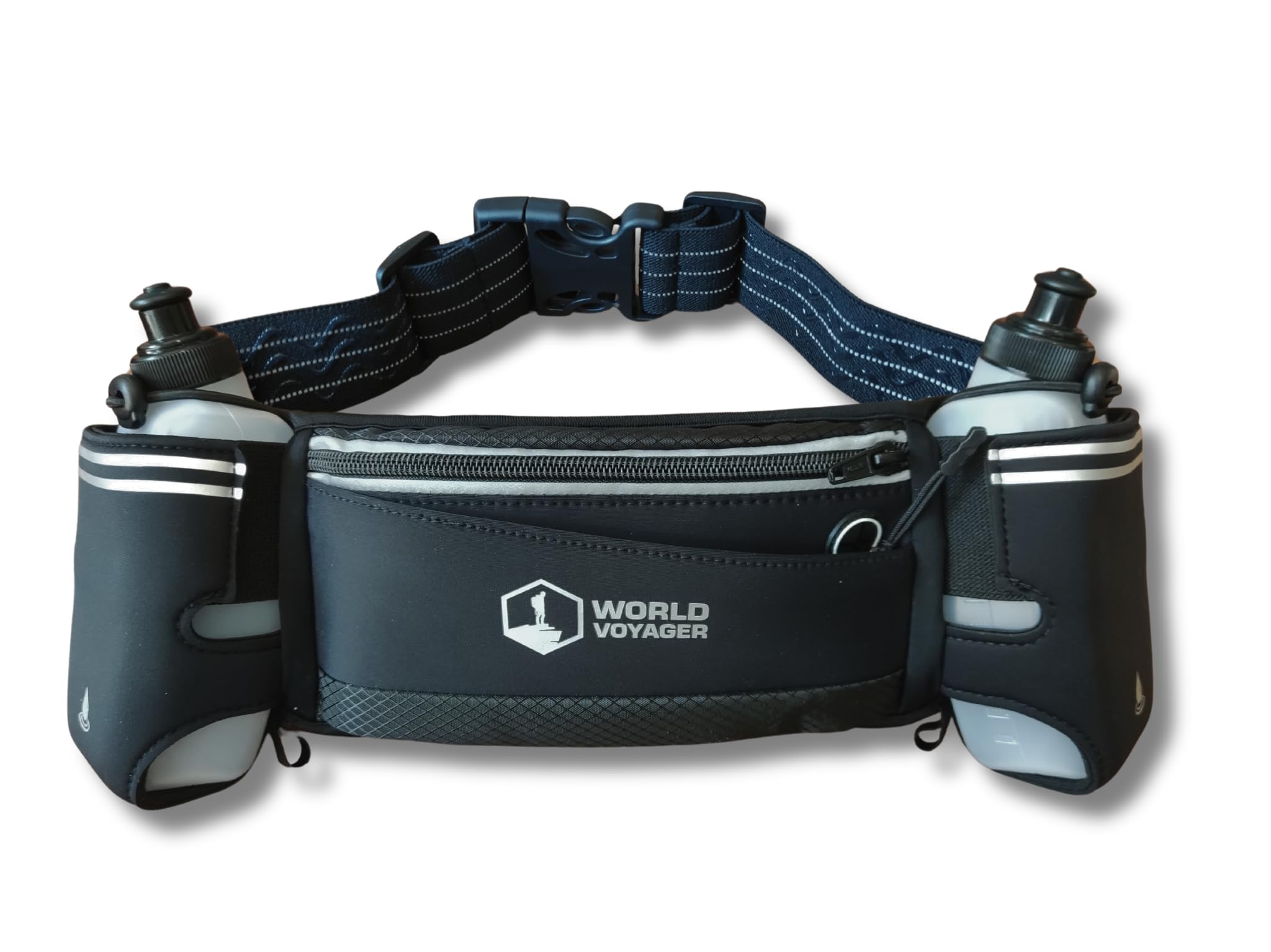 Hydrabelt Ultra Trinkgürtel für Läufer, 2 Taschen, BPA-freie Wasserflaschen, Schwarz, Einheitsgröße, Trinkgürtel mit 2 Taschen und 2 Wasserflaschen, Schwarz, Einheitsgröße, Trinkgürtel mit 2 Taschen