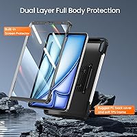Vista 3 de ZtotopCase - Funda para iPad Air 4 de 10,9 pulgadas 2020, protector de pantalla integrado, funda protectora completa a prueba de golpes, compatible