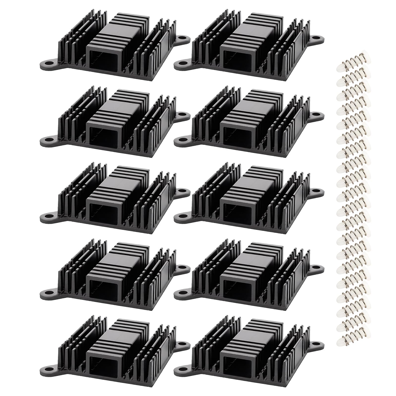 Aluminum Heatsink 38x38x10mm GPU Heat Sink Cooling Black Radiator with Bridge for Electronics CPU Chip 10 PCS