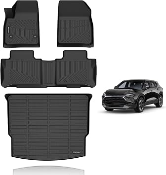 KELCSEECS All Weather Floor Mats & Cargo Liner Set Custom for Chevy Blazer 2026 2025 2024 2023 2022 2021 2020 2019 Car Trunk Mat Chevrolet Blazer Automotive Accessories