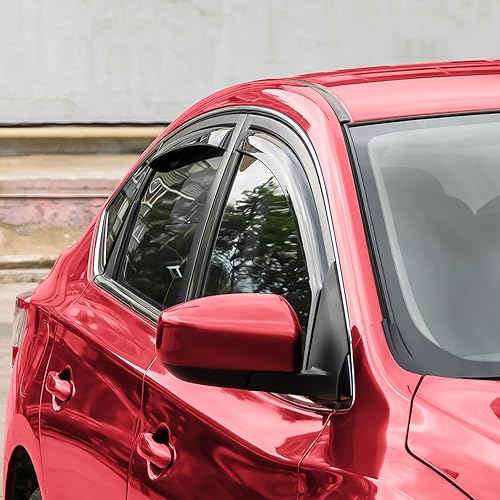 Miniatura 2 de Voron Glass Protectores de lluvia extra duraderos en canal para Nissan Sentra 2013-2019, deflectores de ventana, viseras de ventana de ventilación,