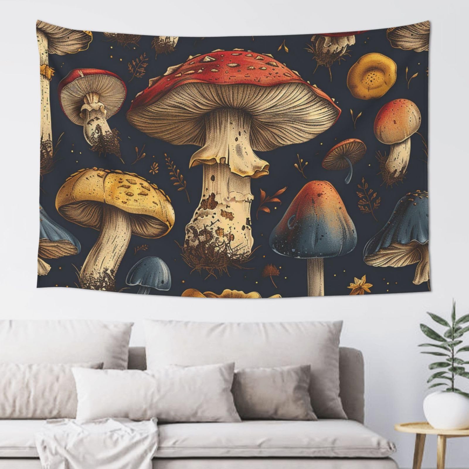 MXZERFKGLA Tapestry Wide Wall Hanging Tapestries Lightweight Art Wall Blanket Mushroom Tapestry Vintage Mural Home Decor Aesthetic Tapestries for Bedroom Dorm Living Room 60x40 Inch