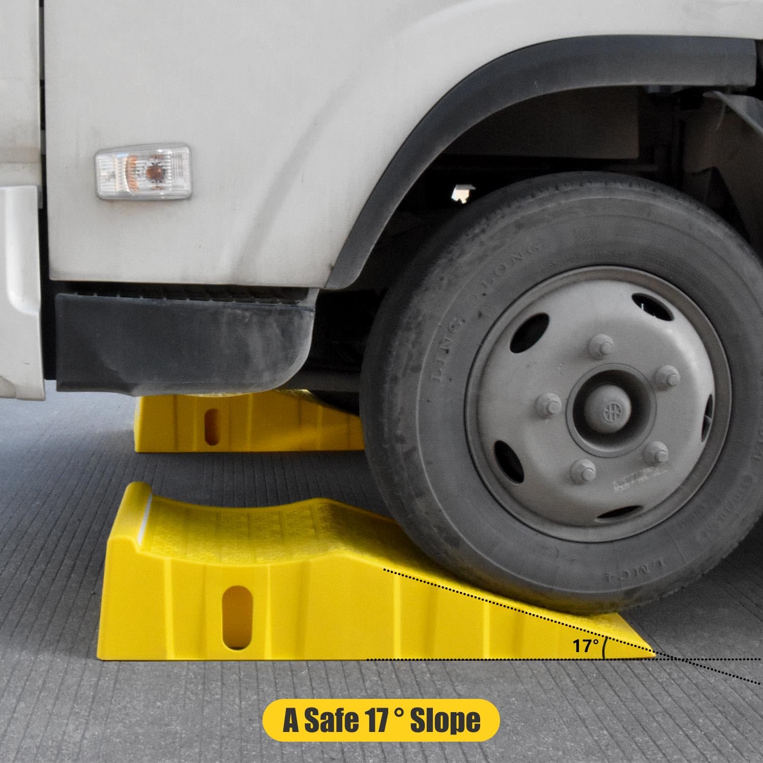 Lot de 2 rampes de camion extra lourdes, double butée de roue durable, rampes de service de sécurité pour stationnement de voiture, entretien de la maison, garage ou changement d'huile - 88,9