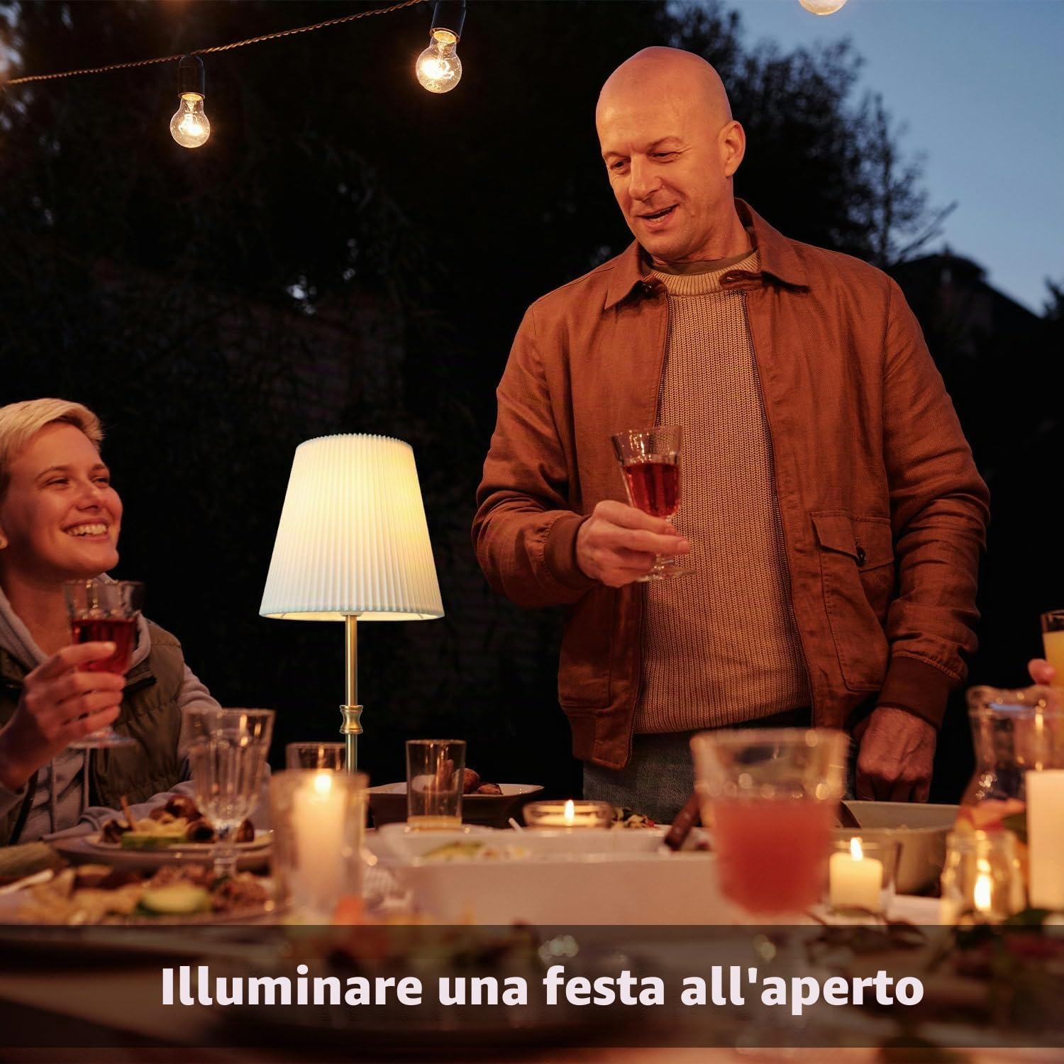 HSLighting Lampada da Tavolo Senza Fili, Touch Senza Fili Abat-jour Lampada da Scrivania Portatile con Regolazione Continua della Luminosità Lampada da Comodino per Sala da Pranzo Hotel Bar (Retrò)