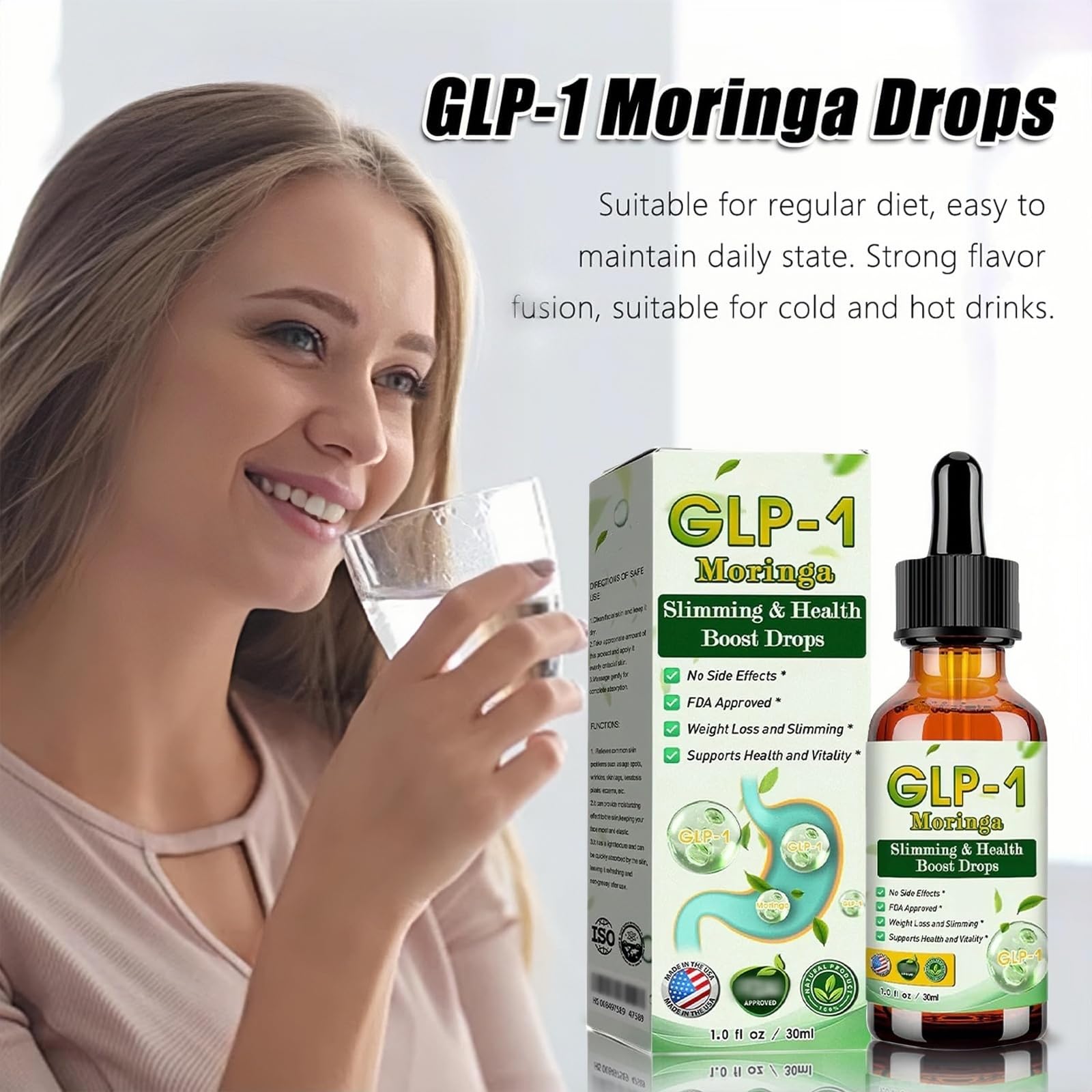 GLP-1 Drops, Advanced GLP-1 Drops, Organic Moringa GLP-1-30ML — view 6