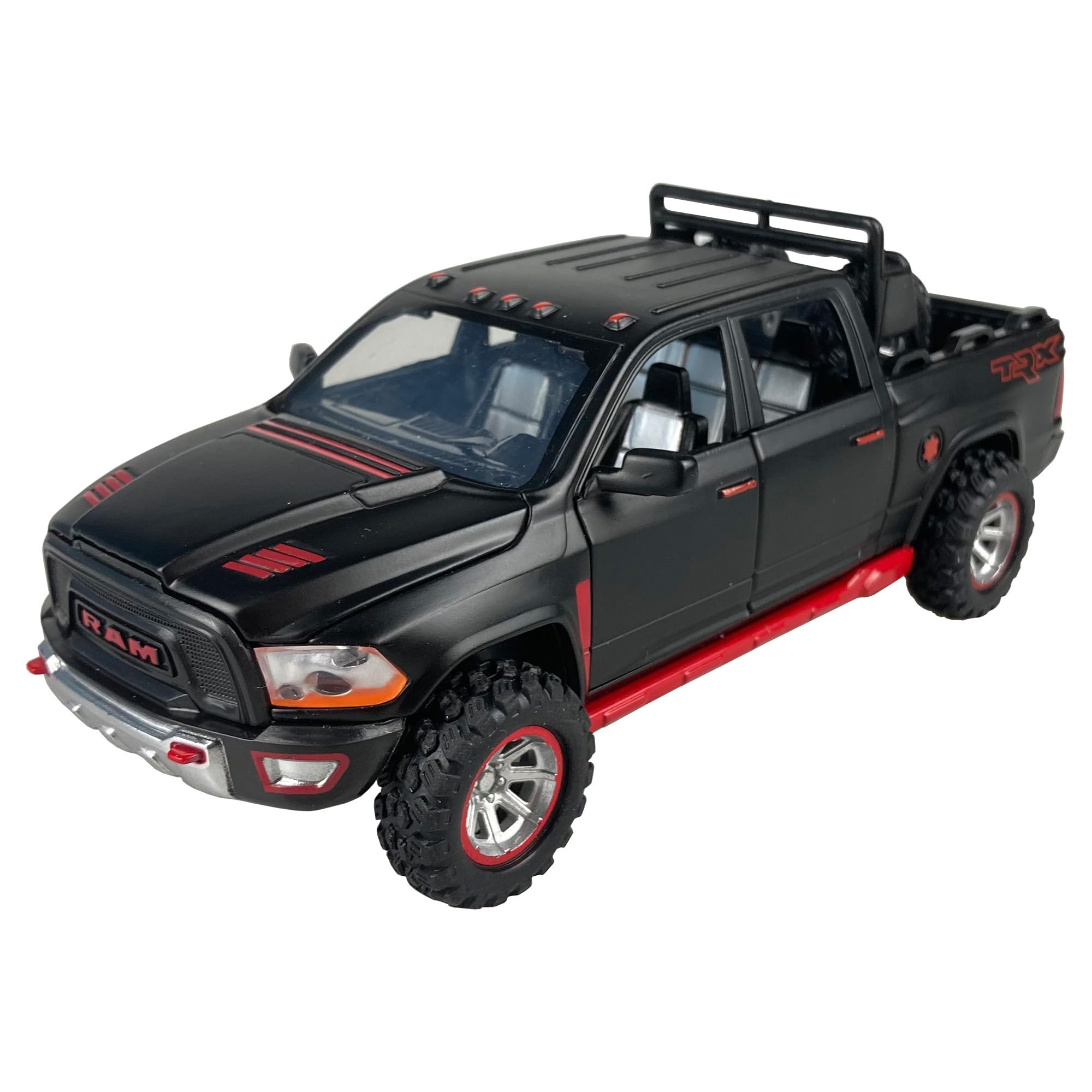 WanBao 1:32 Scale 2021 RAM 1500 TRX Pick-up Truck ORV Alloy Diecast Model Toy with Spare Tires & Rack (Black)