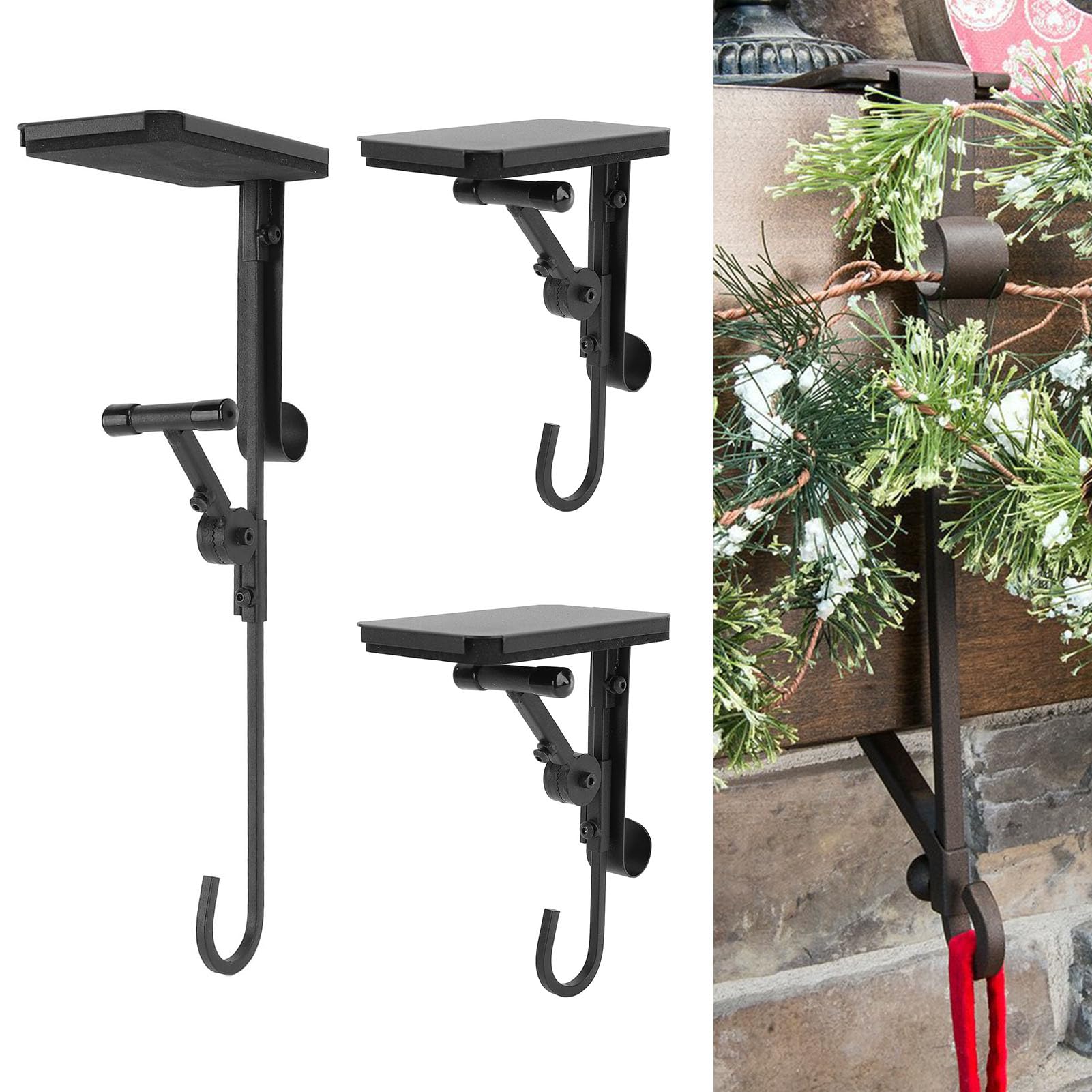 JAOCDOEN Fireplace Hanger Hook Multipurpose Lightweight Decorative Sturdy Support Mantel Wreath Hook for Holiday Home Party