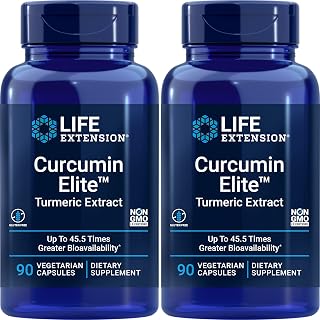 Life Extension Curcumin Elite Turmeric Extract, 90 Caps (Pack of 2)