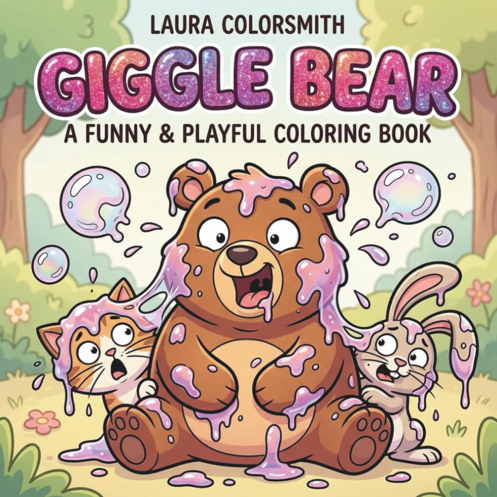 Giggle Bear - A Funny & Playful Coloring Book: Easy and Bold Bear Coloring Book with Cute and Silly Scenes for Relaxation (Coloring book with animals)