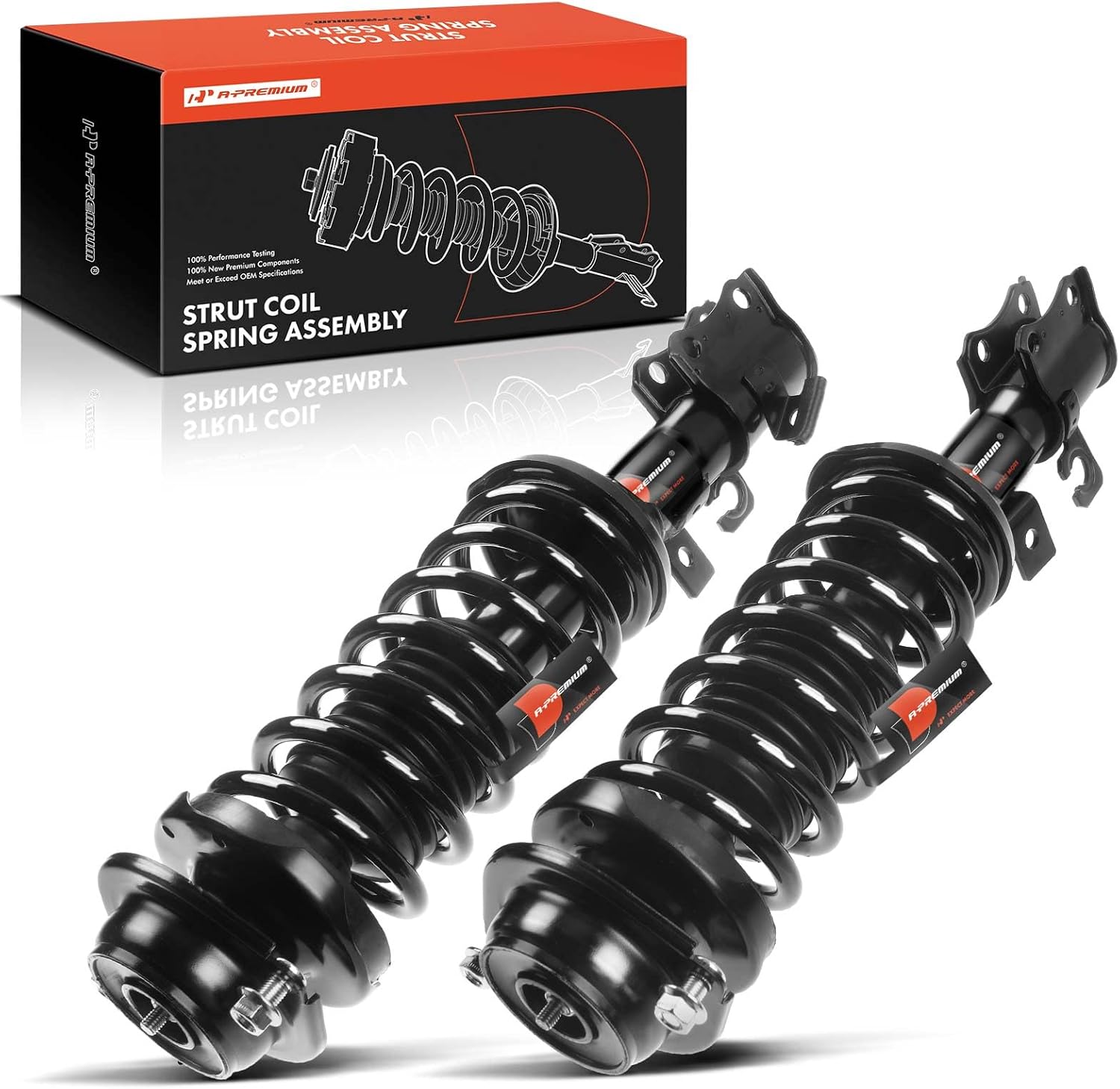 A-Premium Front Pair (2) Complete Strut & Coil Spring Assembly Compatible with Kia Rio 2001 2002, Driver and Passenger Side