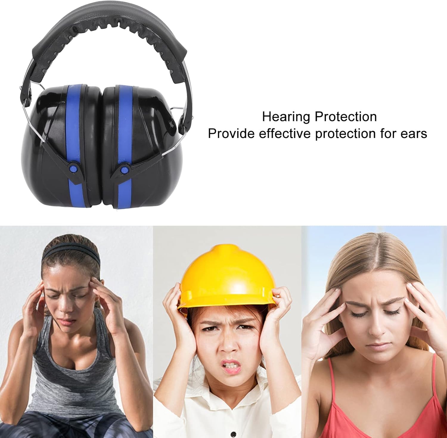 Baby Noise Cancelling Headphones, Hearing Protection Earmuffs, 360 Degree Rotatable Adjustable Ear Cups with Soft Foam Padding, Lightweight Comfortable Headphones for Airplane Trav (Blue Black)