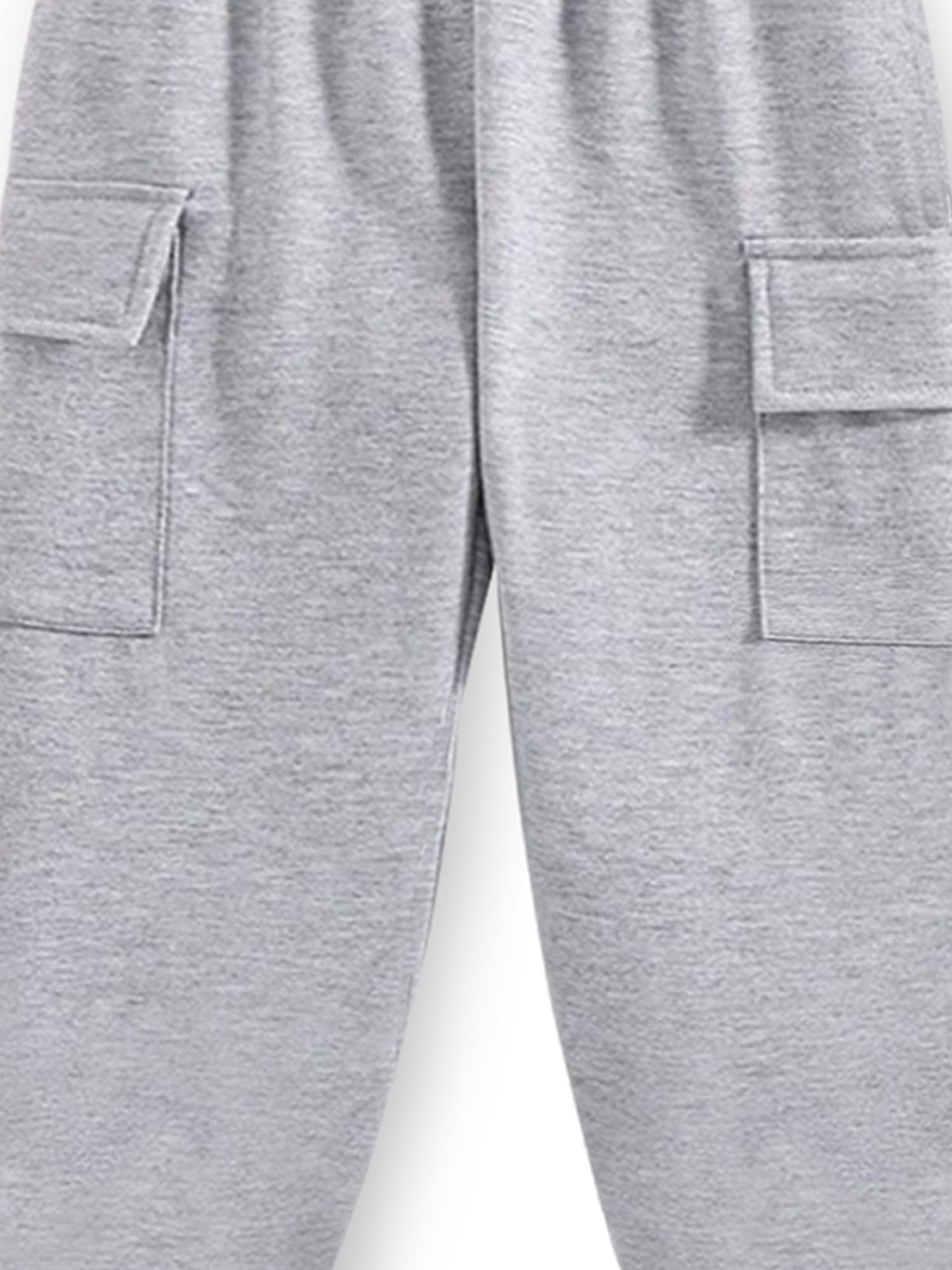 Trampoline Kids Joggers Trackpants Pack of 2 - Black & Grey | Knit Cargo Style Pants for Boys & Girls | Soft Elastic Waist Track Bottoms with Pockets for 18-24 Months | TRM-CRG-252 2