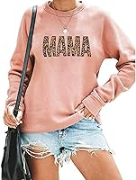 Vista 1 de EGELEXY Sudaderas con bordado para mamá, blusa con cuello redondo y manga larga para mujer
