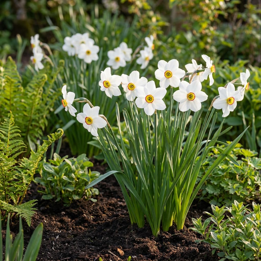 Green boutiQ - 80x Narcissus Recurvus - Narcisse à pétales recourbés - Blanc - Floraison printanière - Calibre 12/14
