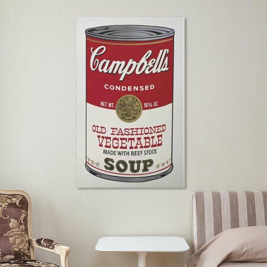特別額装マット作品/アートポスター/ウォーホル/キャンベル 特別