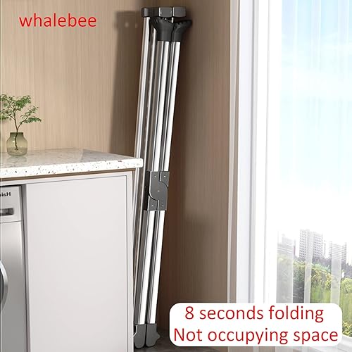 Miniatura 2 de whalebee Toallero plegable, perchero retráctil para ropa independiente, capacidad de peso 132.3 lbs de construcción robusta, práctico estante de