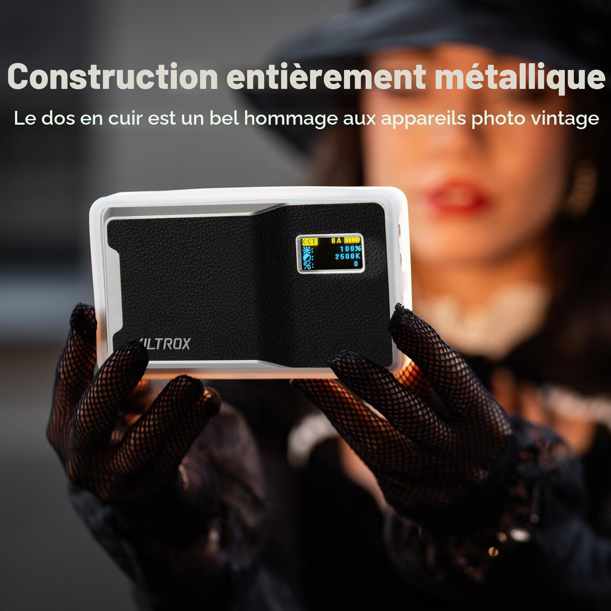 VILTROX 6000mAh lumière LED pour caméra, APP contrôle lumière vidéo RVB, RVB Portable pour Photographie, Panneau de lumière LED pour caméra pour Enregistrement vidéo (Retro 08X)