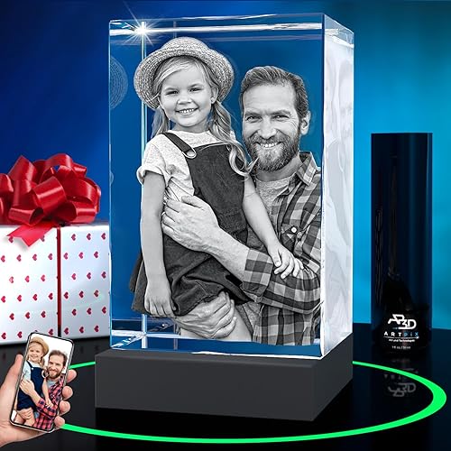 ArtPix 3D Foto de cristal, regalos del día de San Valentín para mujeres, hombres, esposa, marido, mamá, grandes regalos personalizados con tu propia